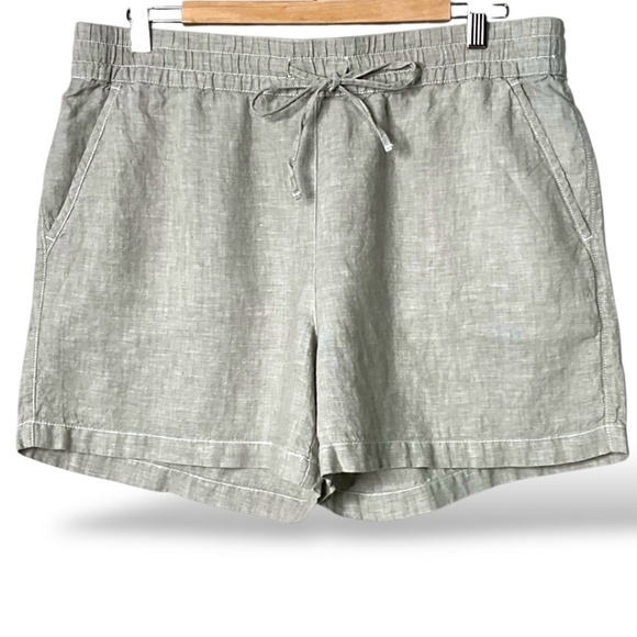 TOMMY BAHAMA Women's 5-Inch Palmbray High Rise Linen Easy Shorts Pull On Sz L - Picture 3 of 9